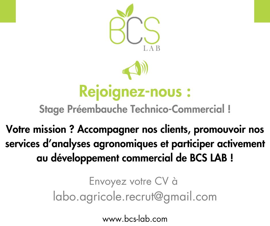 Offre de stage préembauche : Technico-commercial