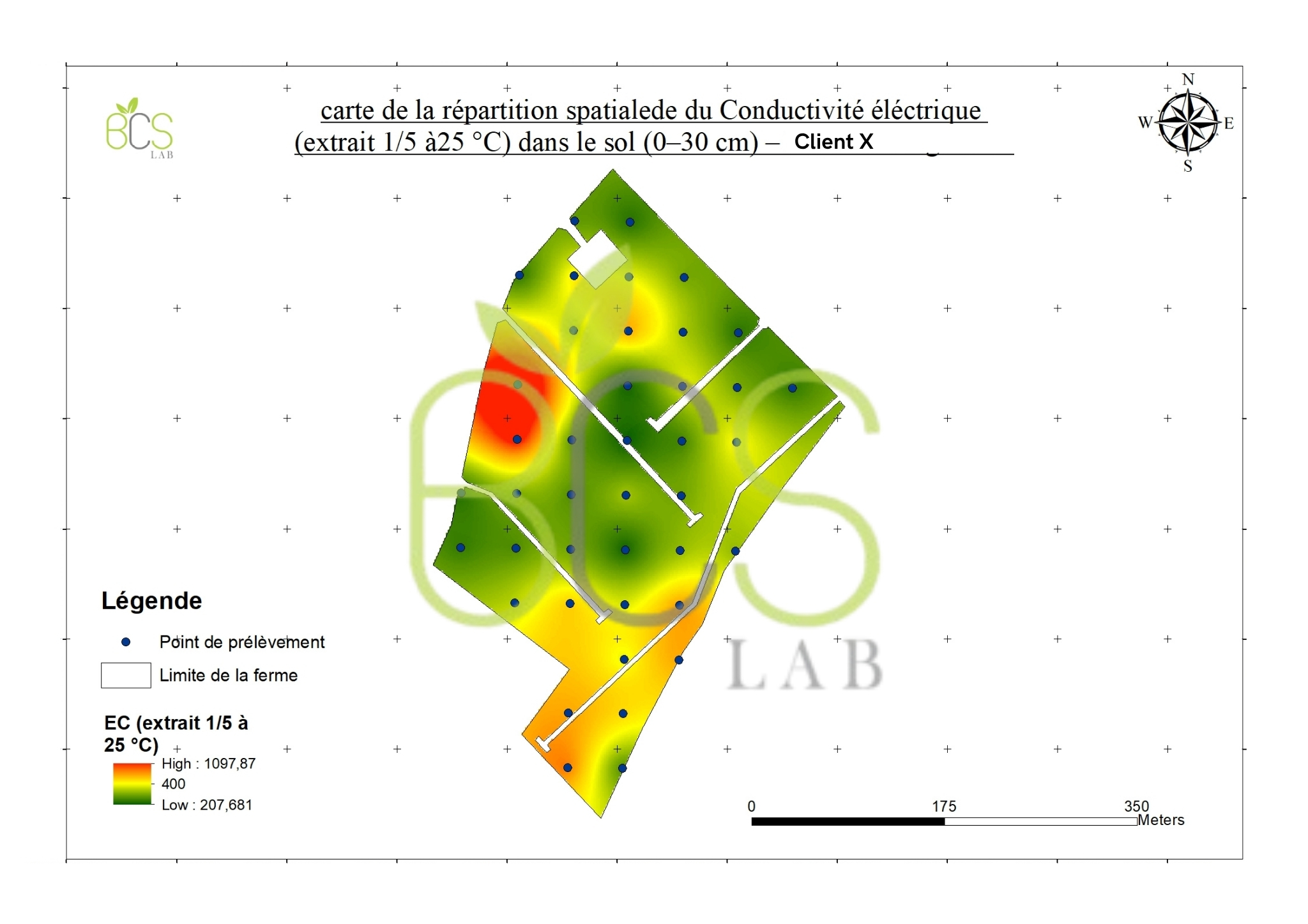 Carte de fertilité des sols agricoles montrant la répartition des paramètres physico-chimiques et des zones à risque